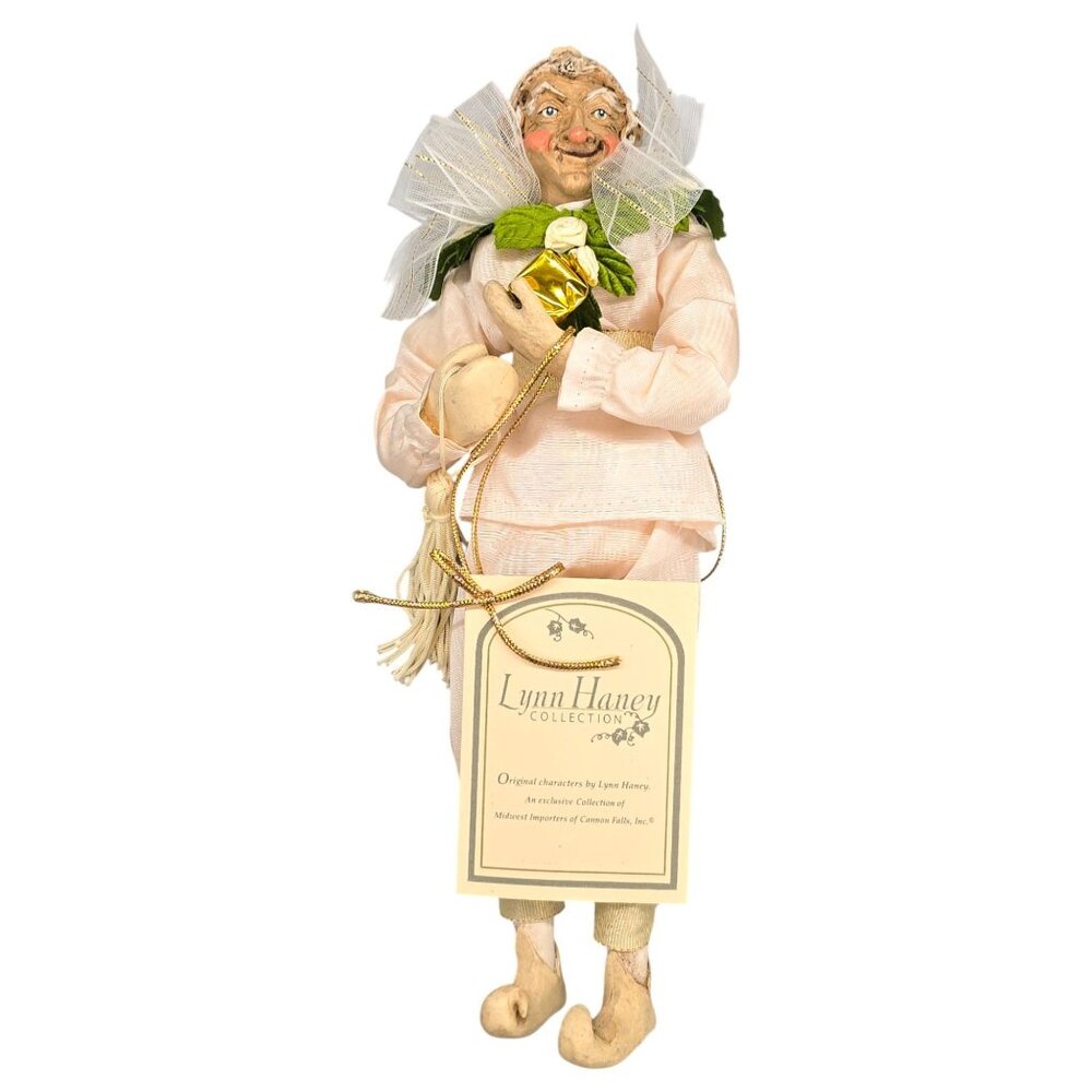 Lynn Haney Christmas Elf Vintage Folk Art Posable Shelf Sitter Figurine 10”